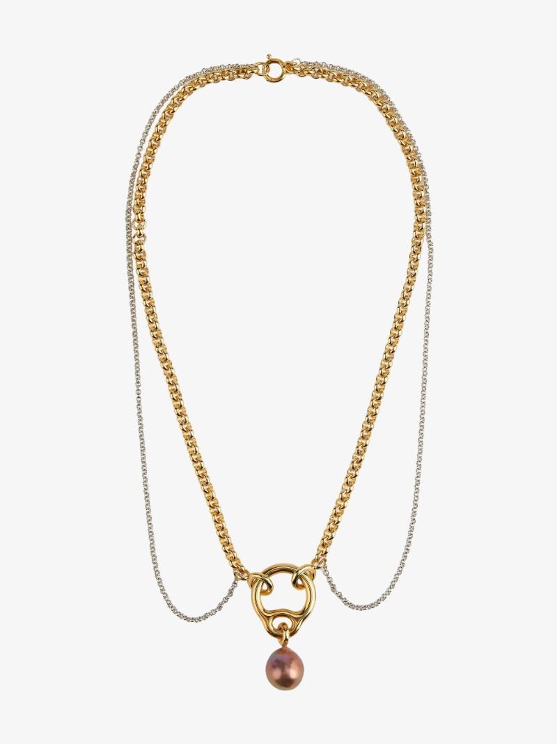 Gold Vermeil Eclipse Pearl Pendant Necklace