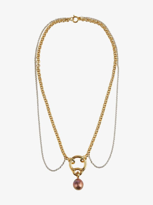 Gold Vermeil Eclipse Pearl Pendant Necklace