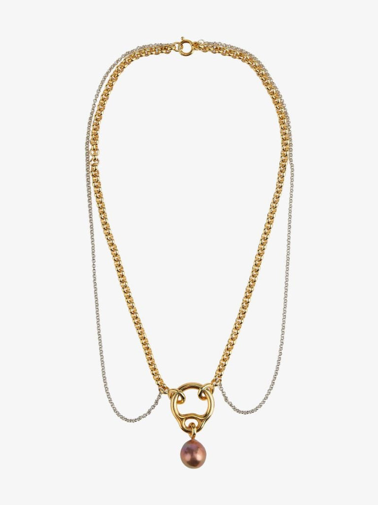 Gold Vermeil Eclipse Pearl Pendant Necklace