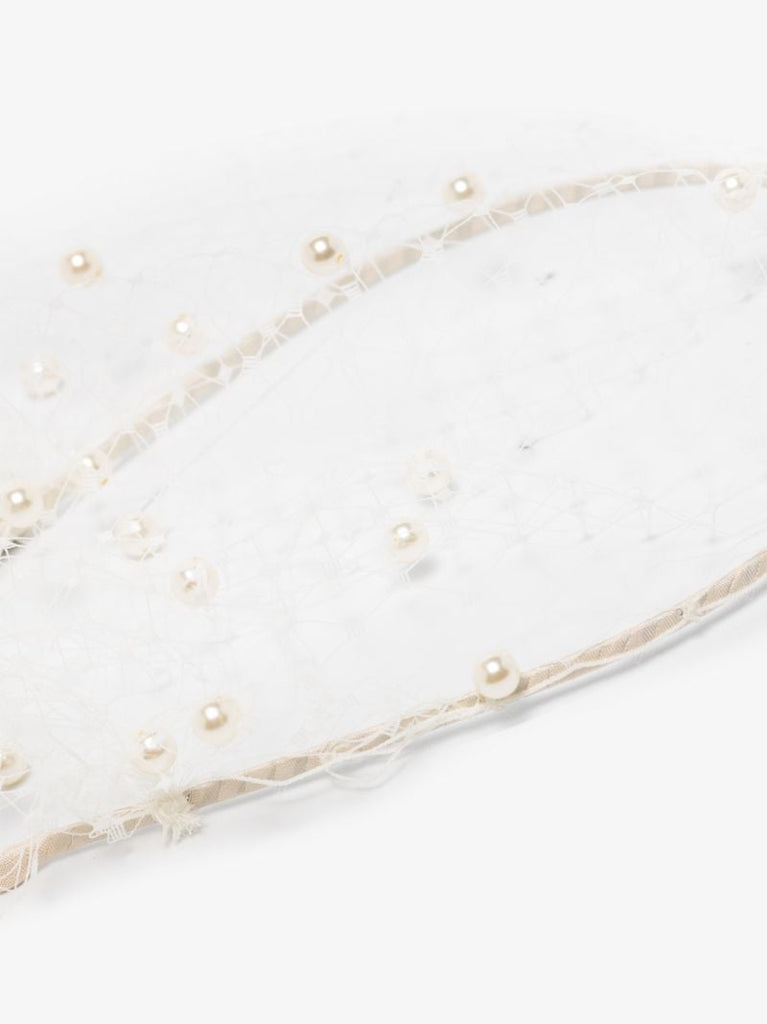 Neutral Voilette Pearl Veil Headband