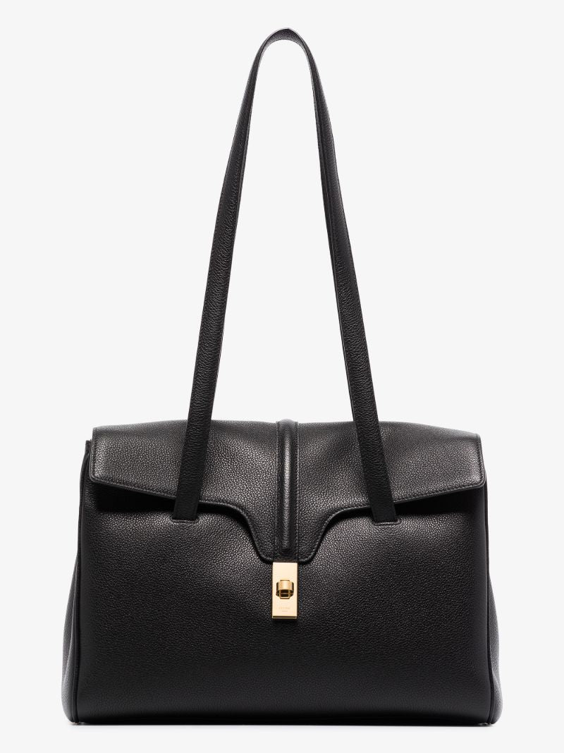 Black Medium Leather Tote Bag