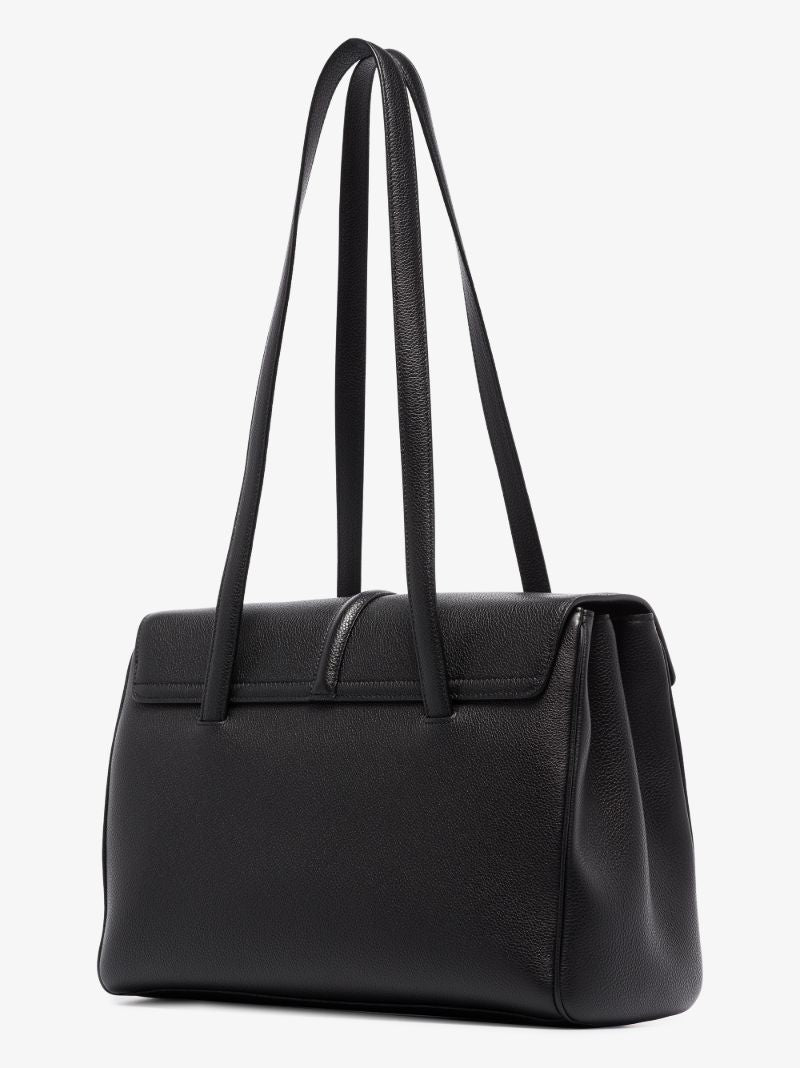 Black Medium Leather Tote Bag