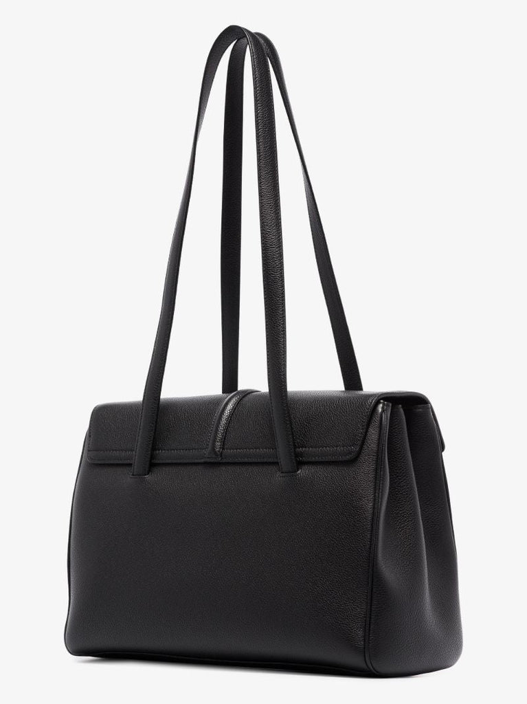 Black Medium Leather Tote Bag