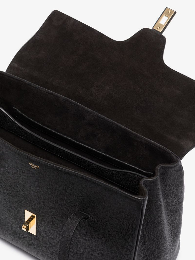 Black Medium Leather Tote Bag