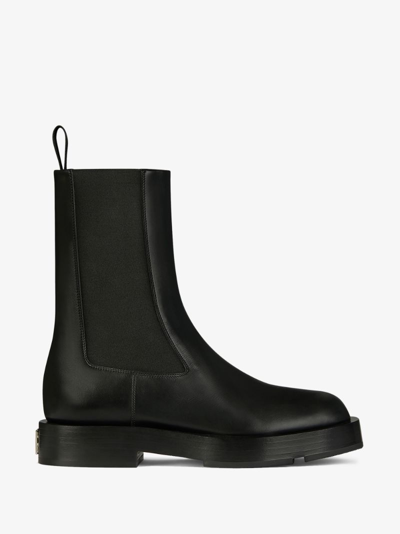 Black Leather Chelsea Boots