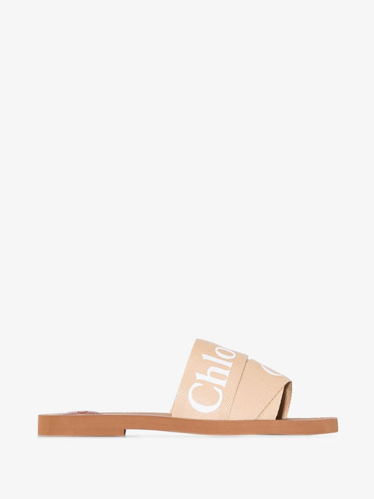 Neutral Woody Canvas Sandals