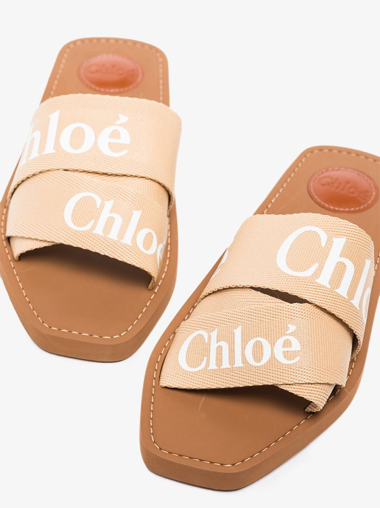 Neutral Woody Canvas Sandals