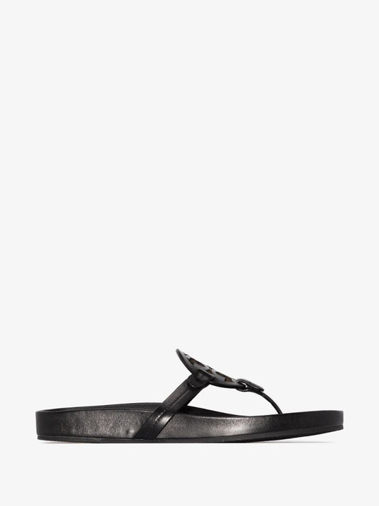 Black Miller Cloud Leather Sandals