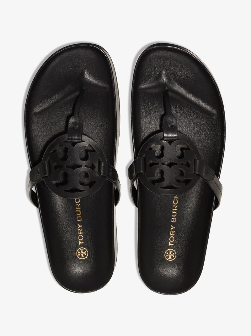 Black Miller Cloud Leather Sandals