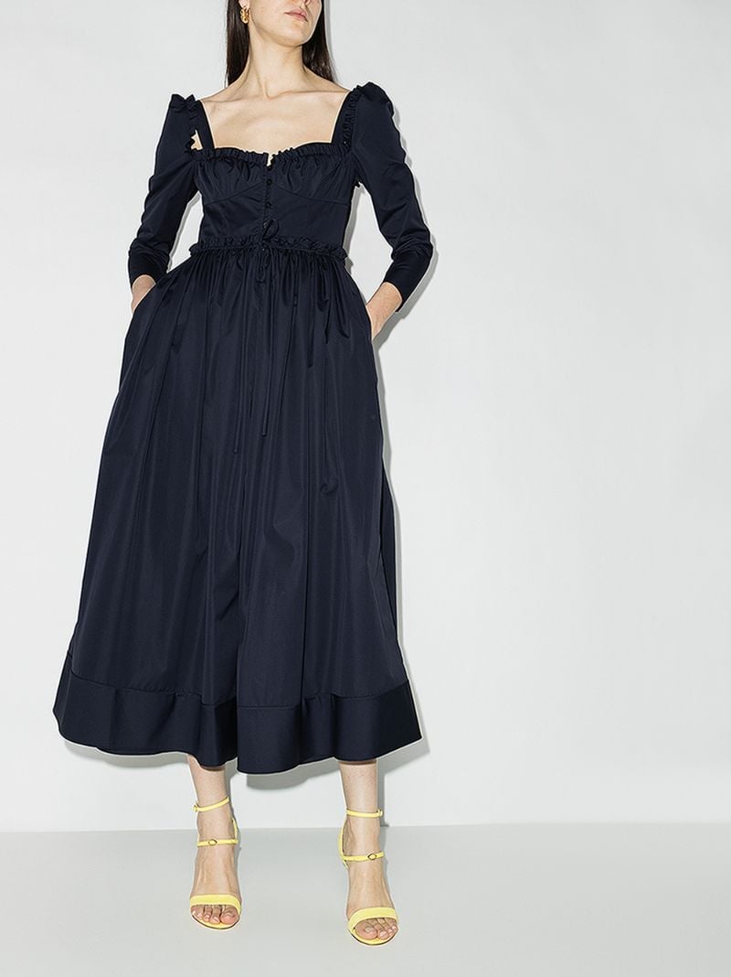 Winter Garden Party Cotton Midi Dress