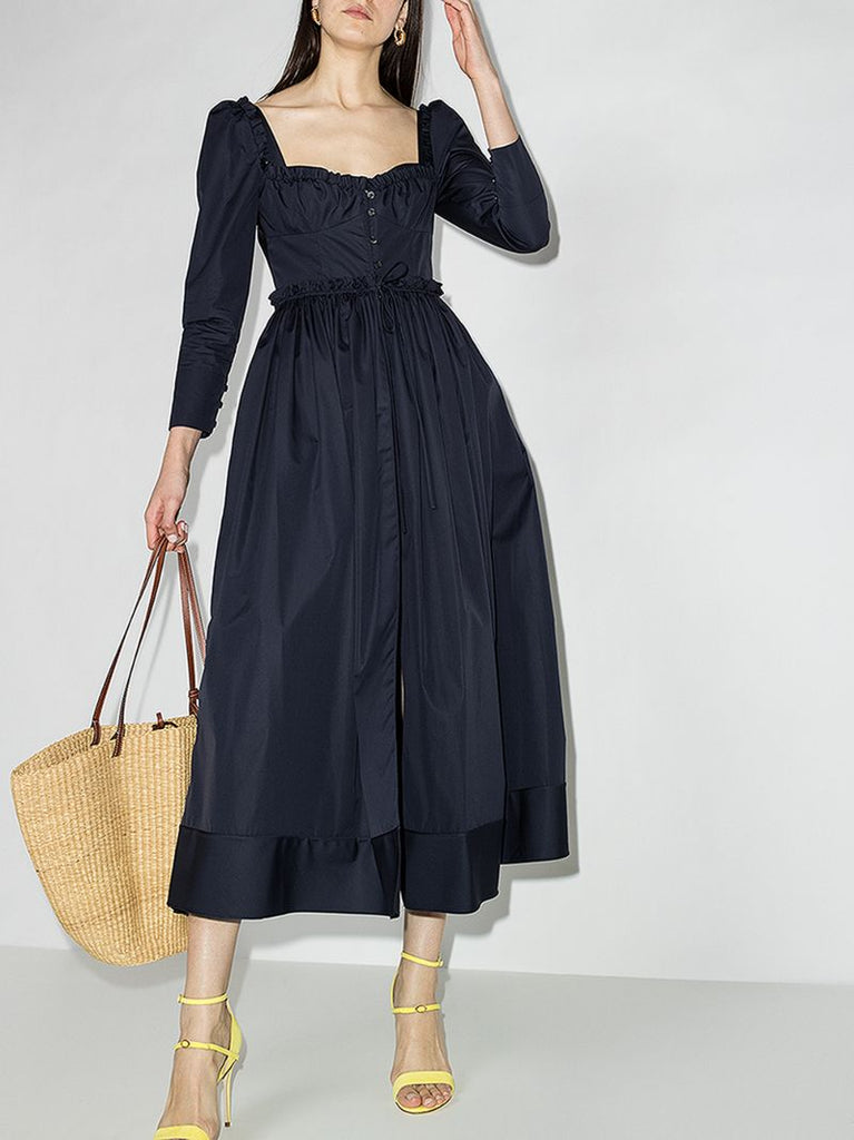 Winter Garden Party Cotton Midi Dress