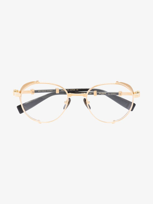 Gold Tone Brigade-i Round Glasses