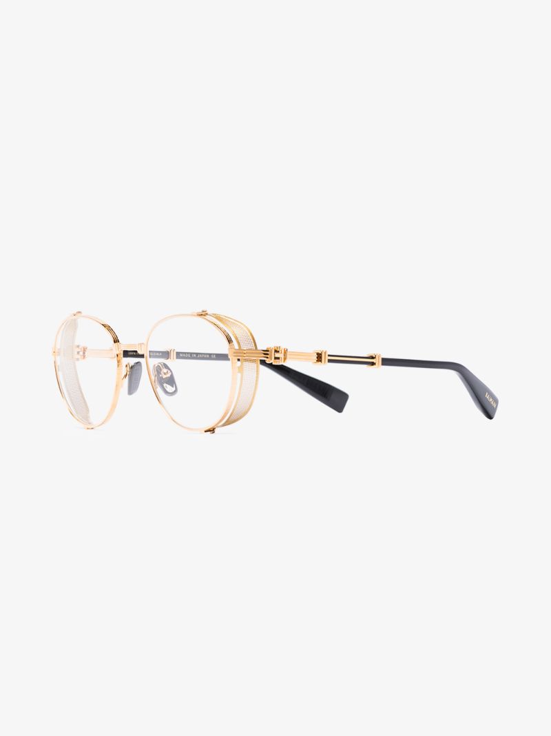 Gold Tone Brigade-i Round Glasses