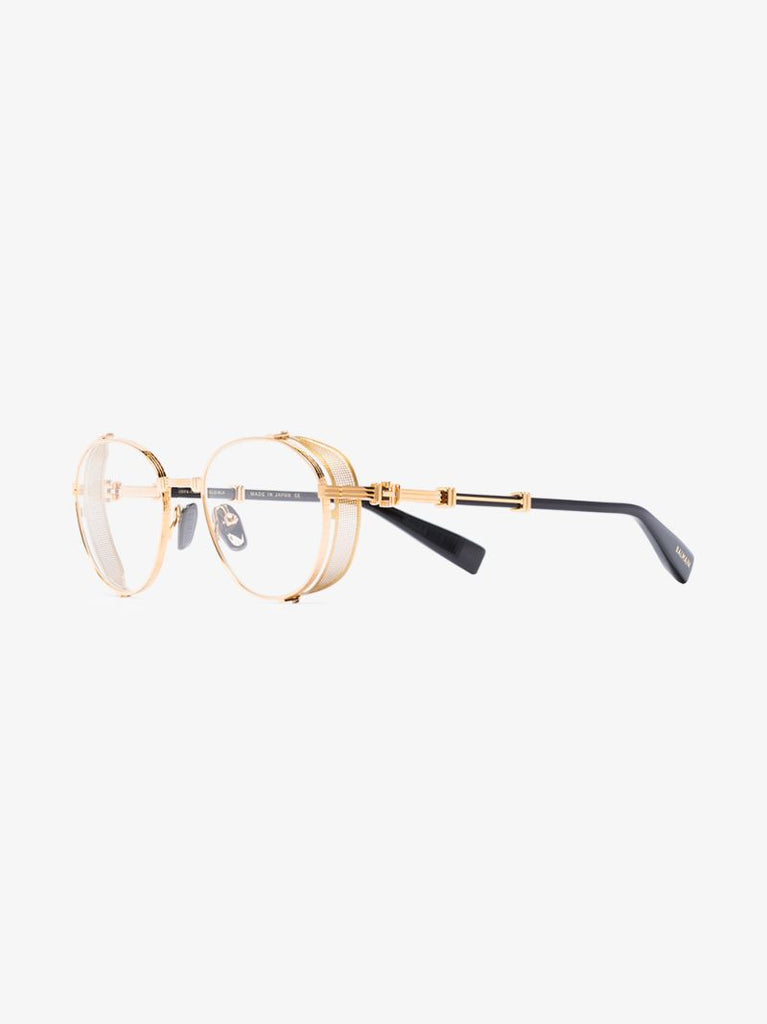 Gold Tone Brigade-i Round Glasses