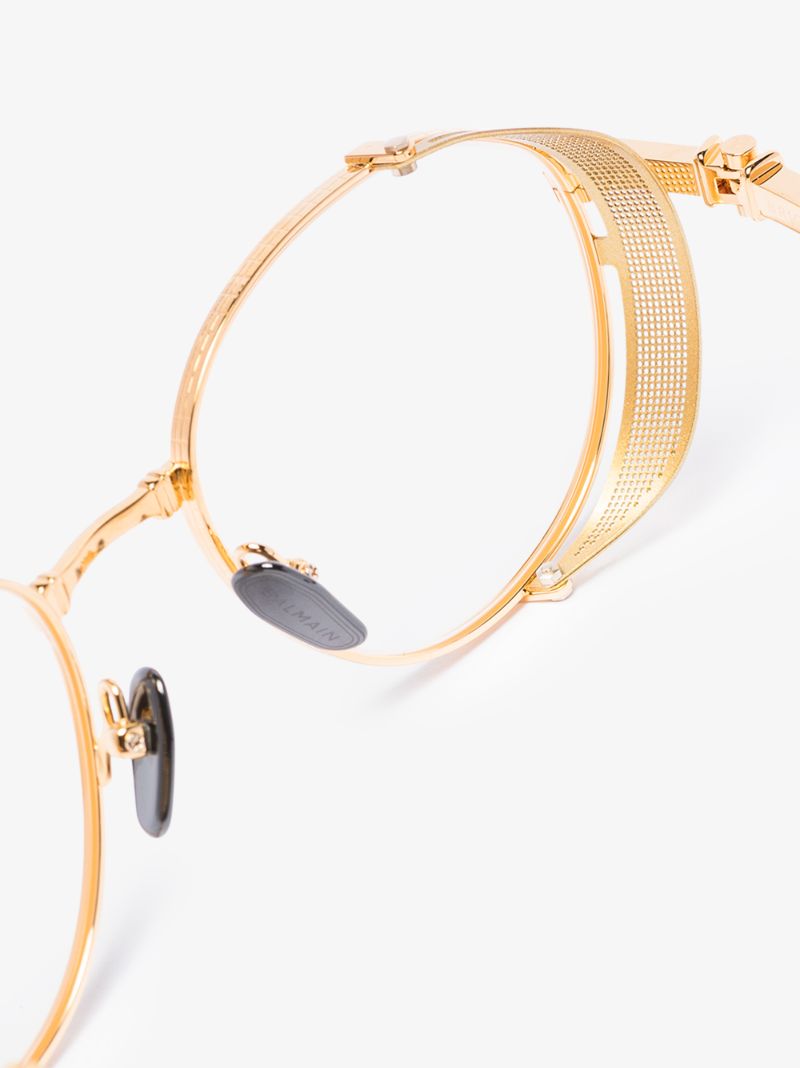 Gold Tone Brigade-i Round Glasses