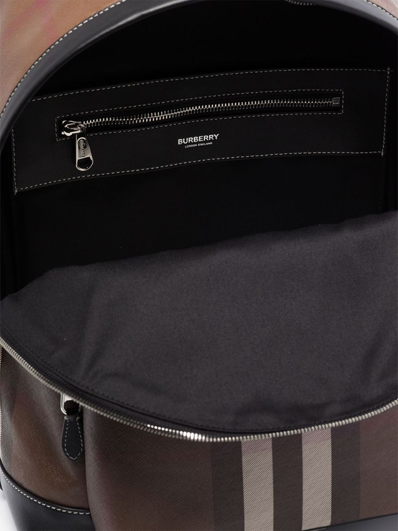 Brown House Check E-canvas Backpack