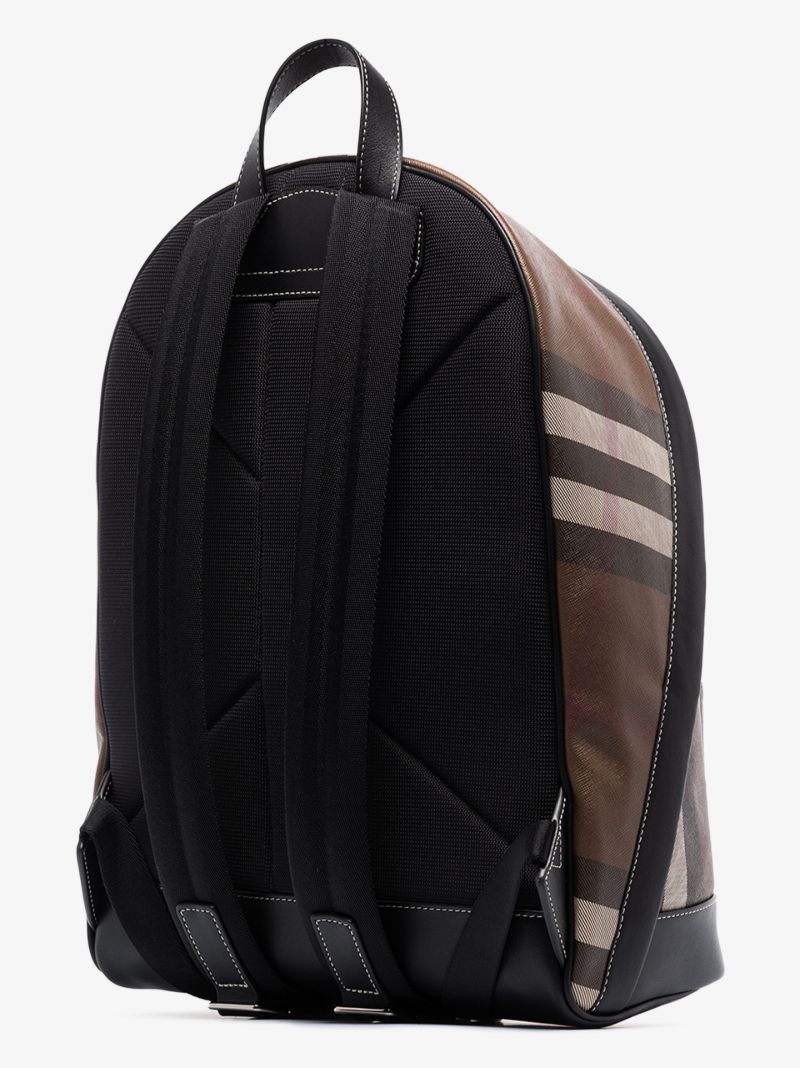 Brown House Check E-canvas Backpack