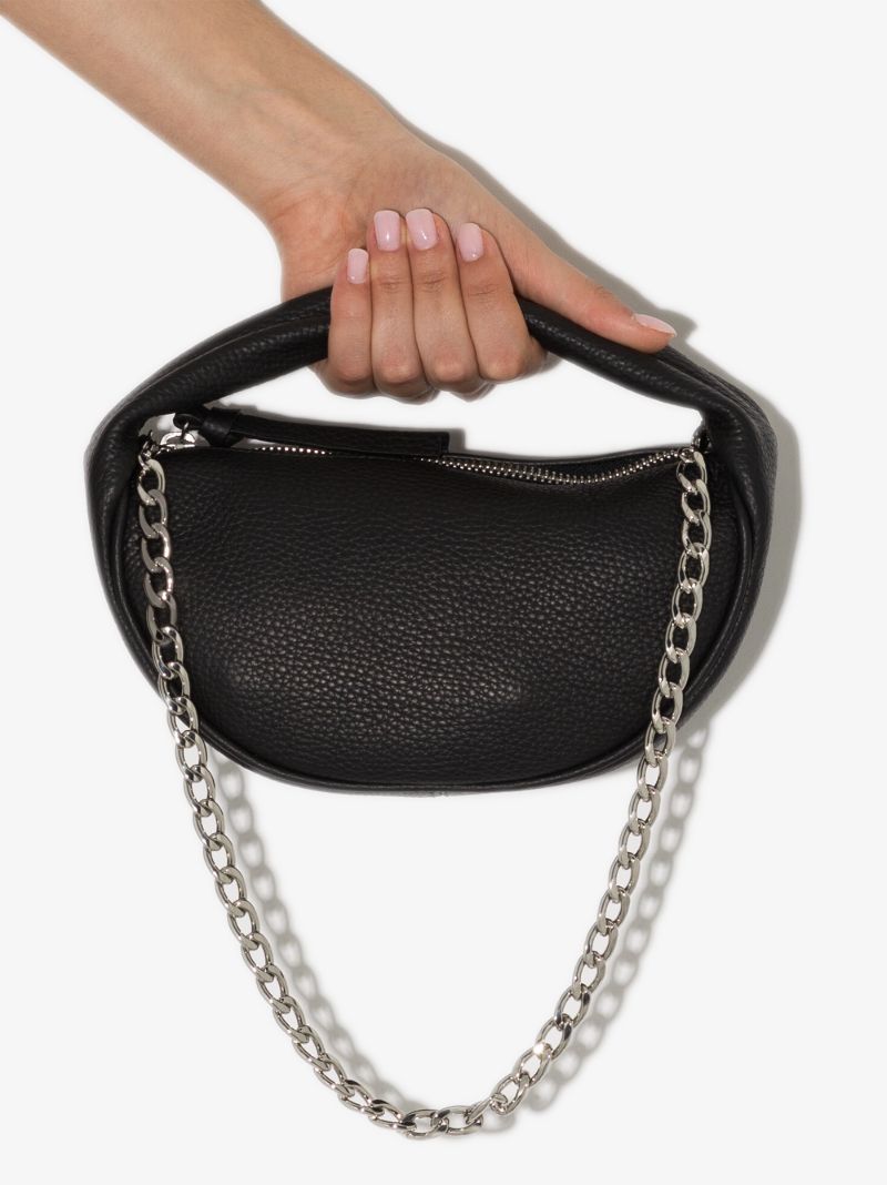 Black Baby Cush Leather Shoulder Bag