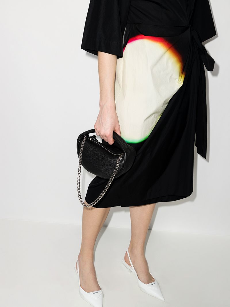 Black Baby Cush Leather Shoulder Bag