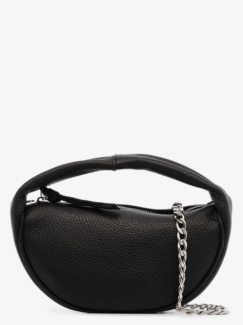 Black Baby Cush Leather Shoulder Bag