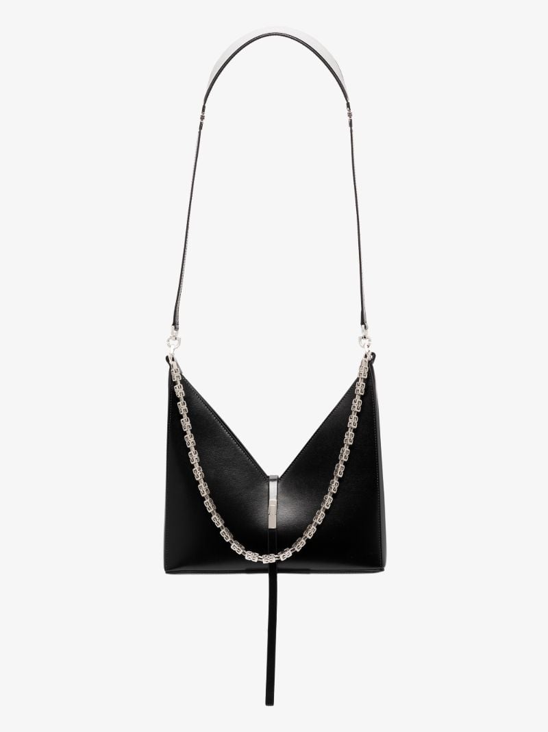 Black Cut Out Small Leather Cross Body Bag