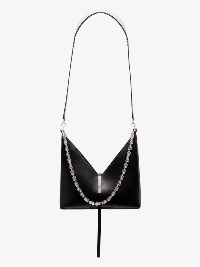 Black Cut Out Small Leather Cross Body Bag