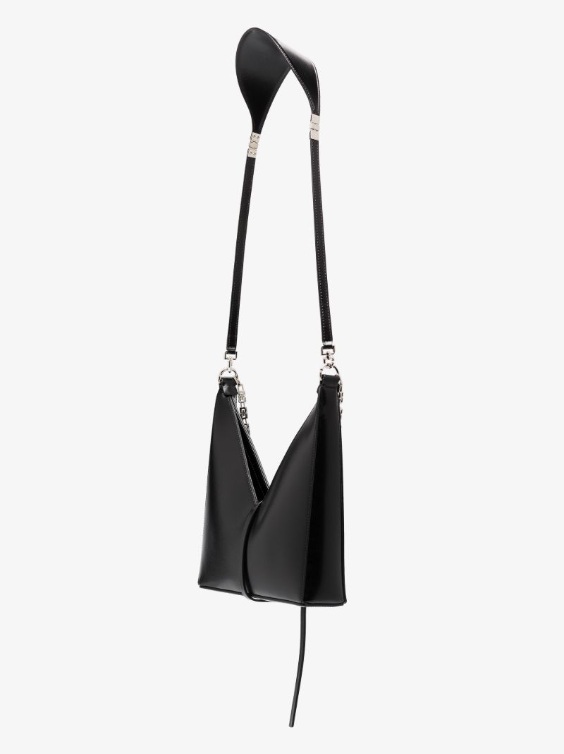 Black Cut Out Small Leather Cross Body Bag