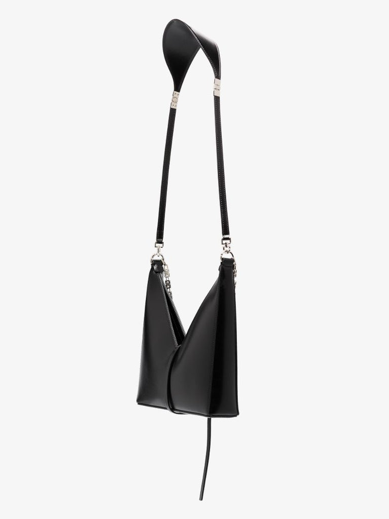 Black Cut Out Small Leather Cross Body Bag