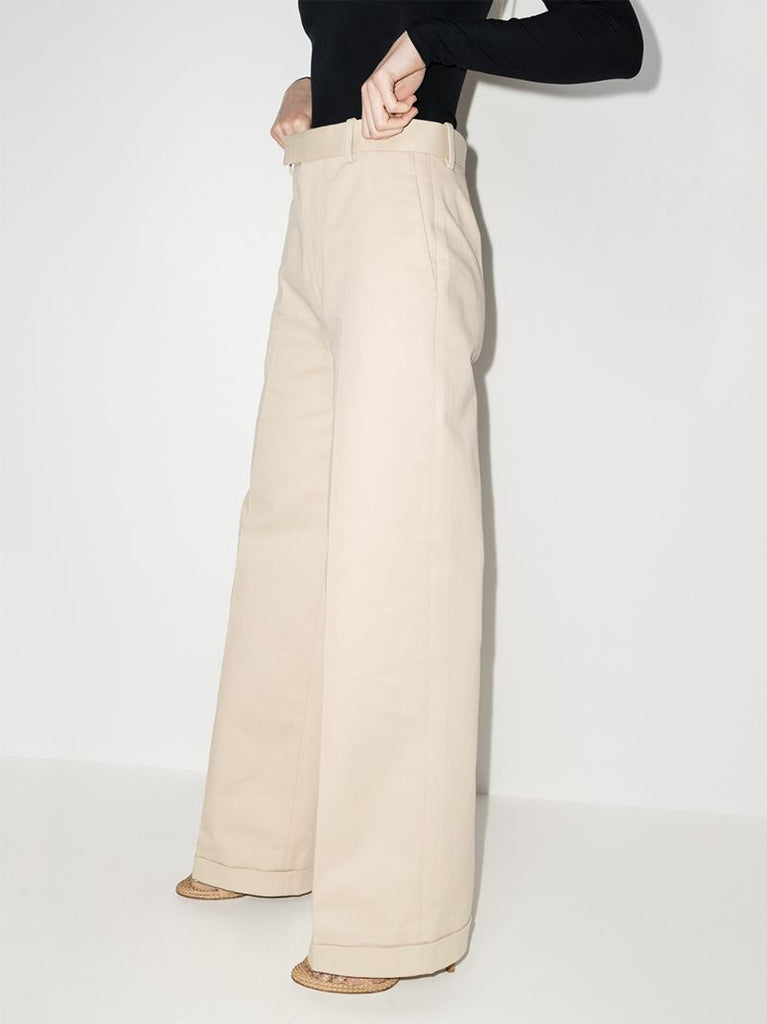 Wide Leg Cotton Trousers