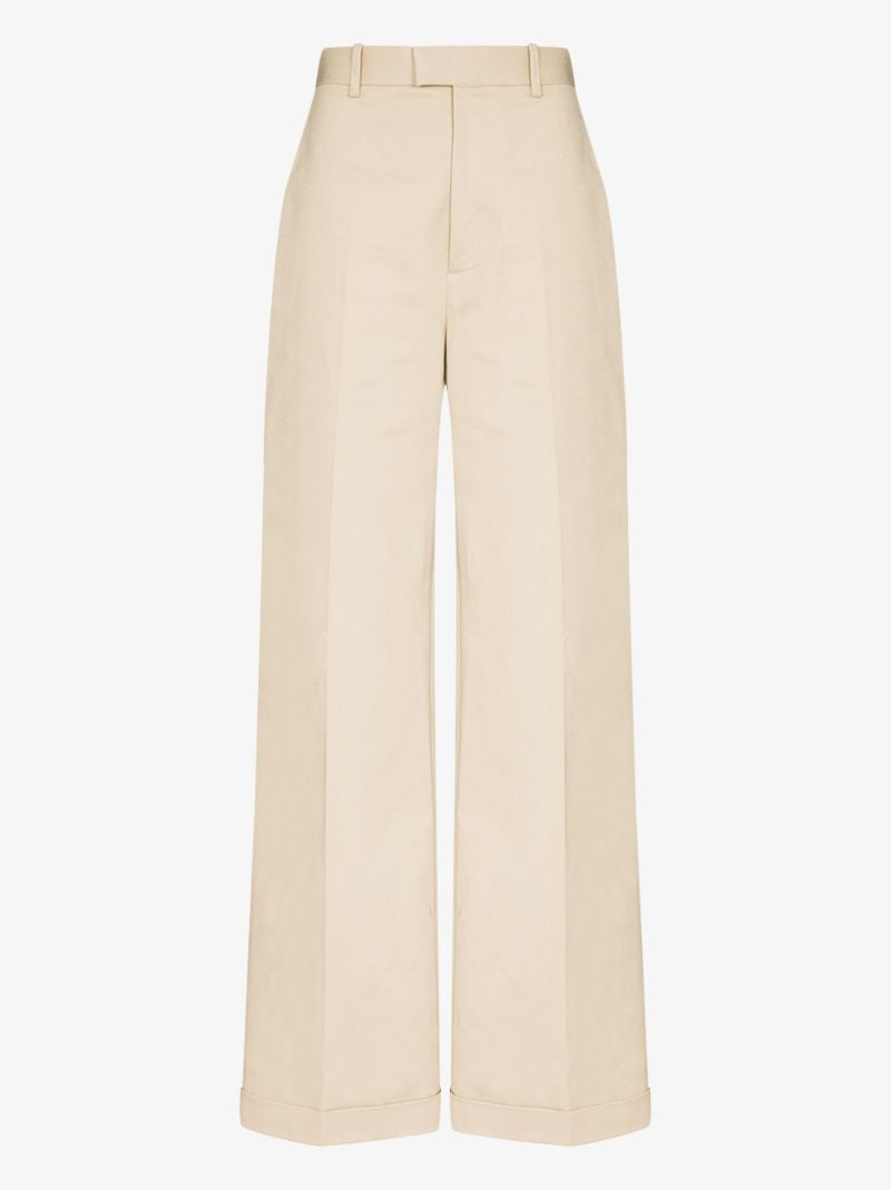 Wide Leg Cotton Trousers