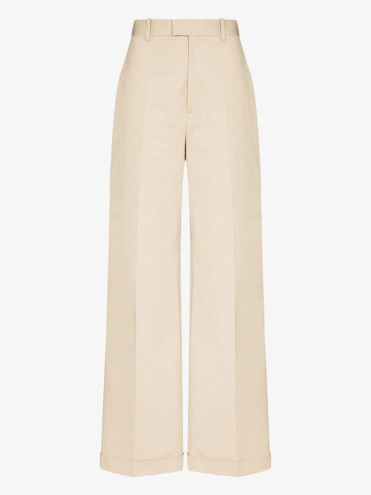Wide Leg Cotton Trousers