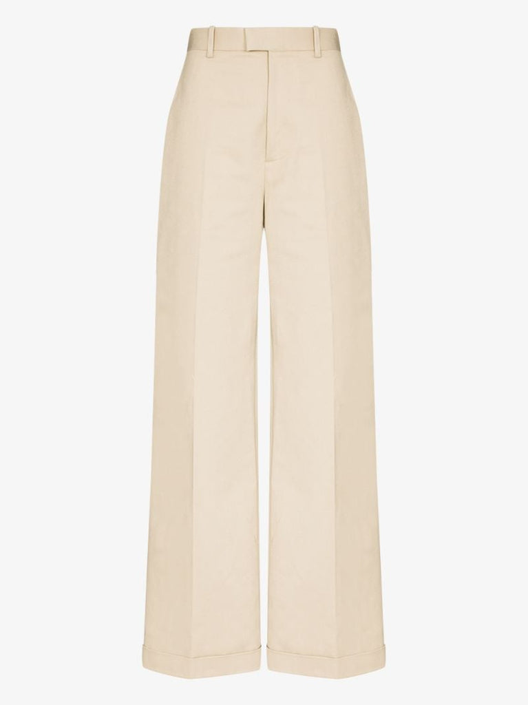Wide Leg Cotton Trousers