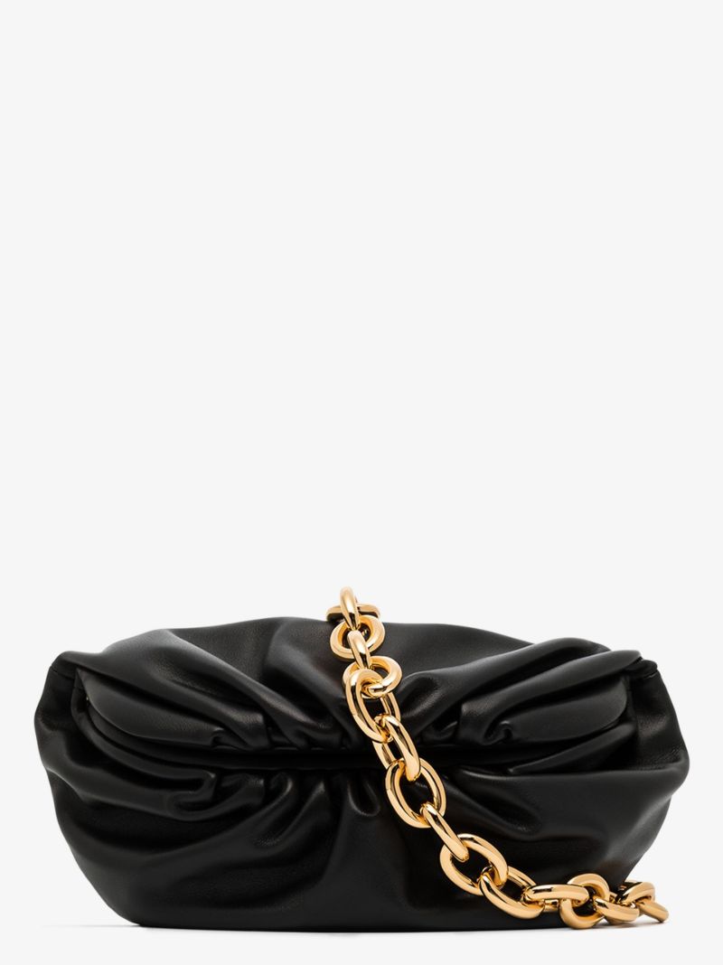 Black the Belt Chain Pouch Leather Cross Body Bag