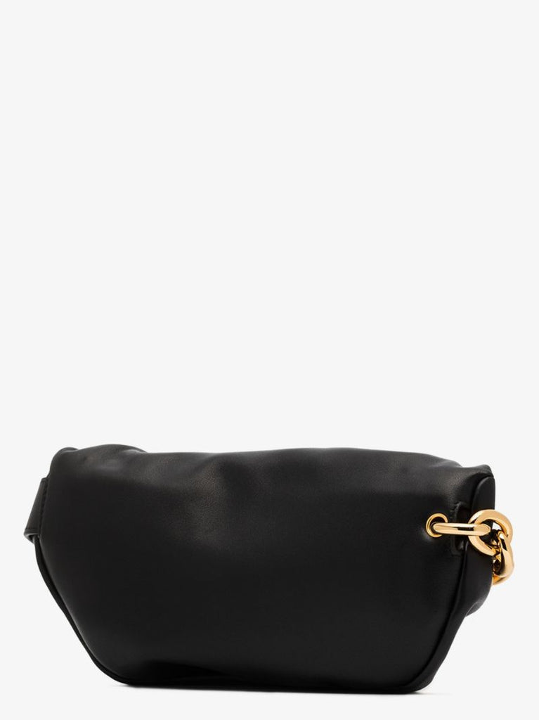 Black the Belt Chain Pouch Leather Cross Body Bag