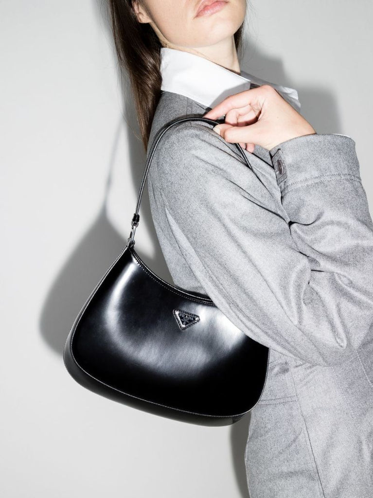 Black Cleo Leather Shoulder Bag
