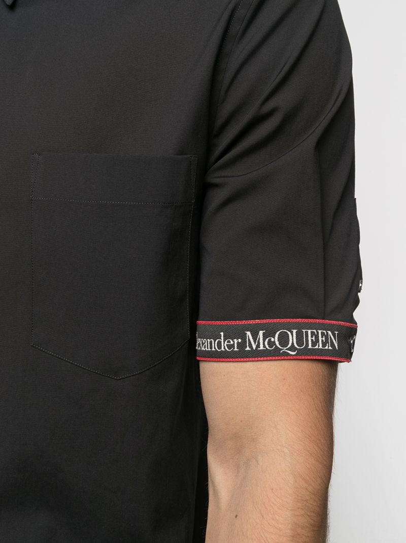 Black Logo Cuff Short Sleeve Shirt