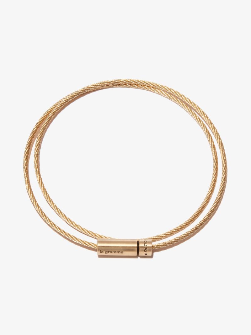 18k Yellow Gold Le 15g Brushed Double Cable Bracelet