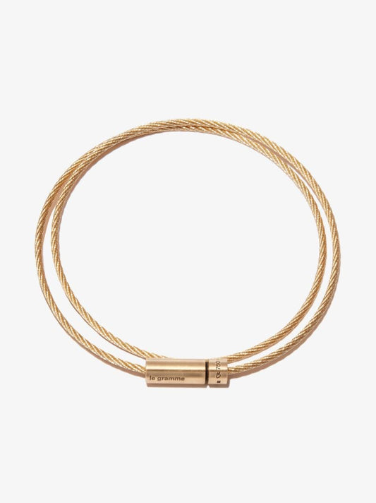 18k Yellow Gold Le 15g Brushed Double Cable Bracelet