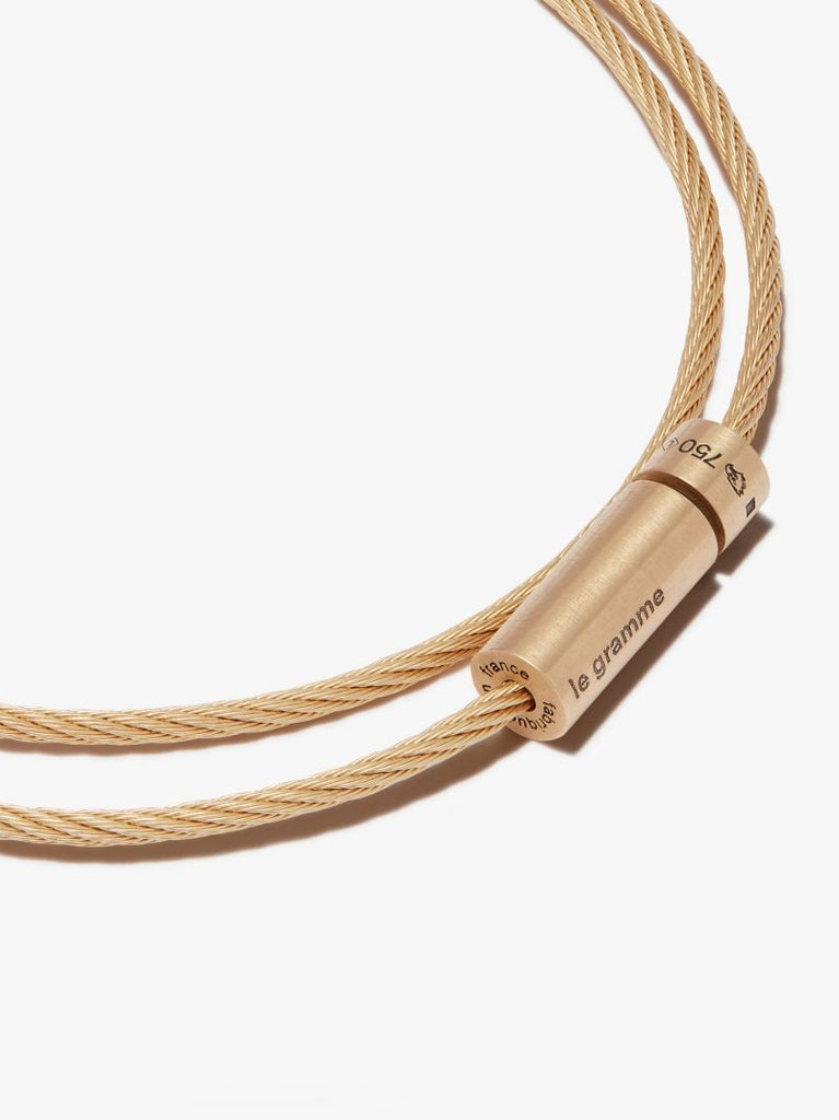 18k Yellow Gold Le 15g Brushed Double Cable Bracelet