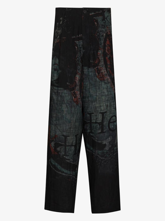 Loose Fit Patchwork Trousers