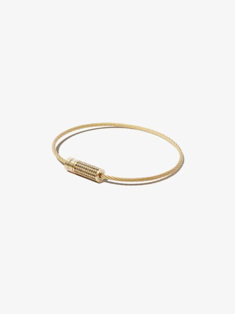 18k Yellow Gold Le 9g Polished Diamond Cable Bracelet