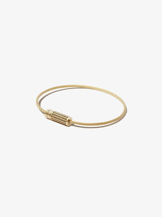 18k Yellow Gold Le 9g Polished Diamond Cable Bracelet