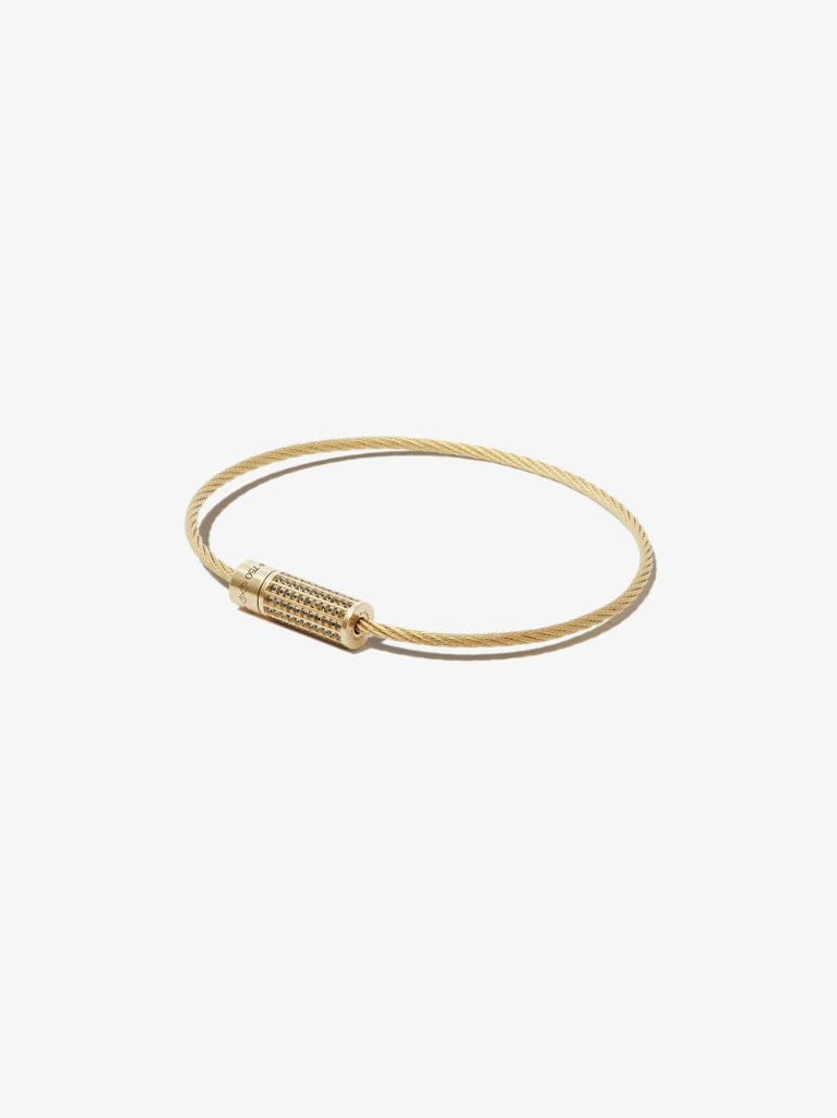 18k Yellow Gold Le 9g Polished Diamond Cable Bracelet
