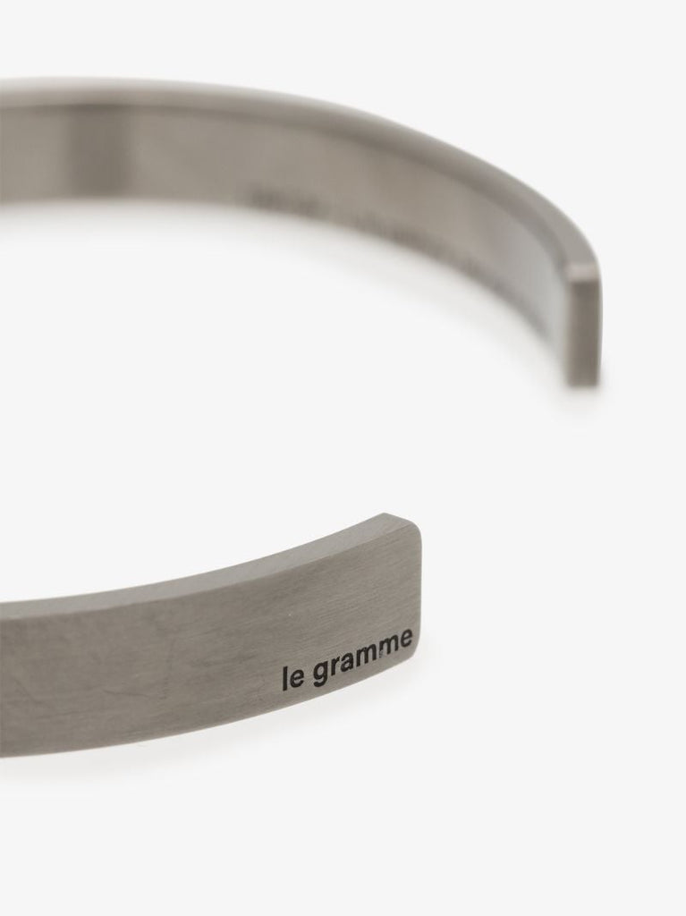 Black Sterling Silver Le 21g Brushed Ribbon Braclet