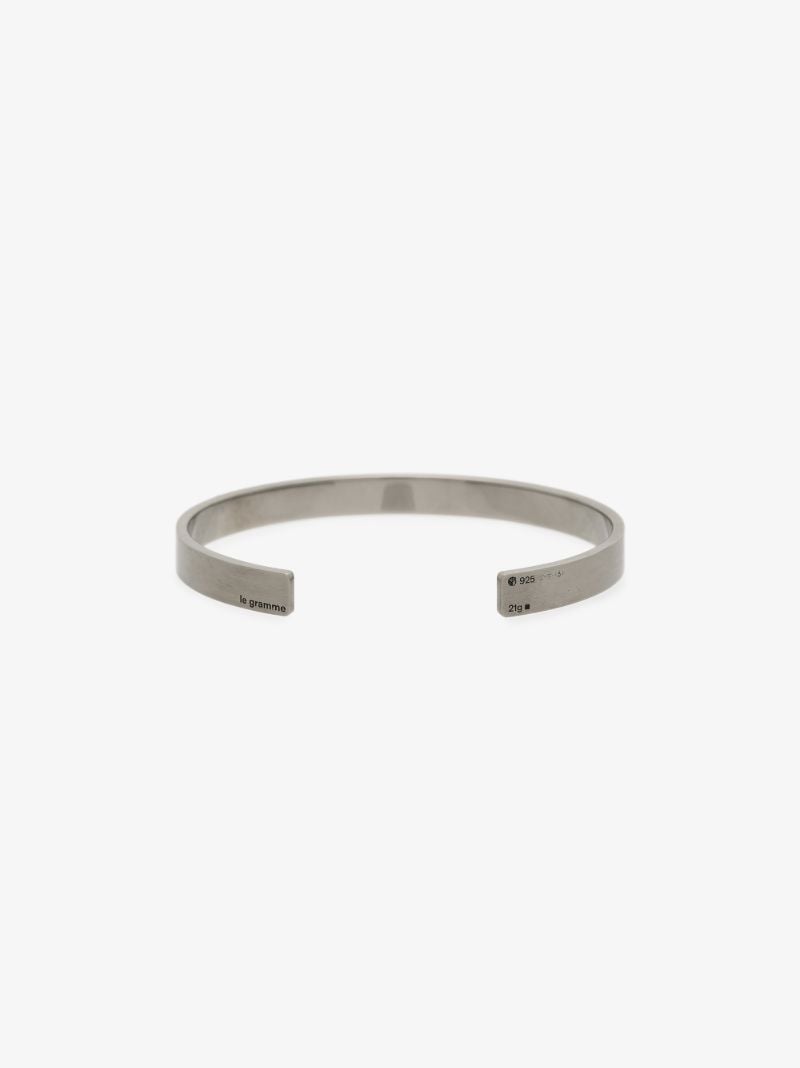 Black Sterling Silver Le 21g Brushed Ribbon Braclet