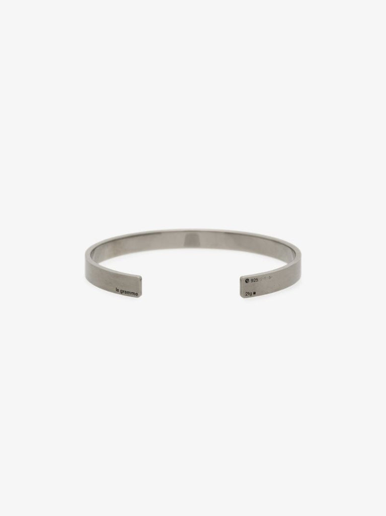 Black Sterling Silver Le 21g Brushed Ribbon Braclet