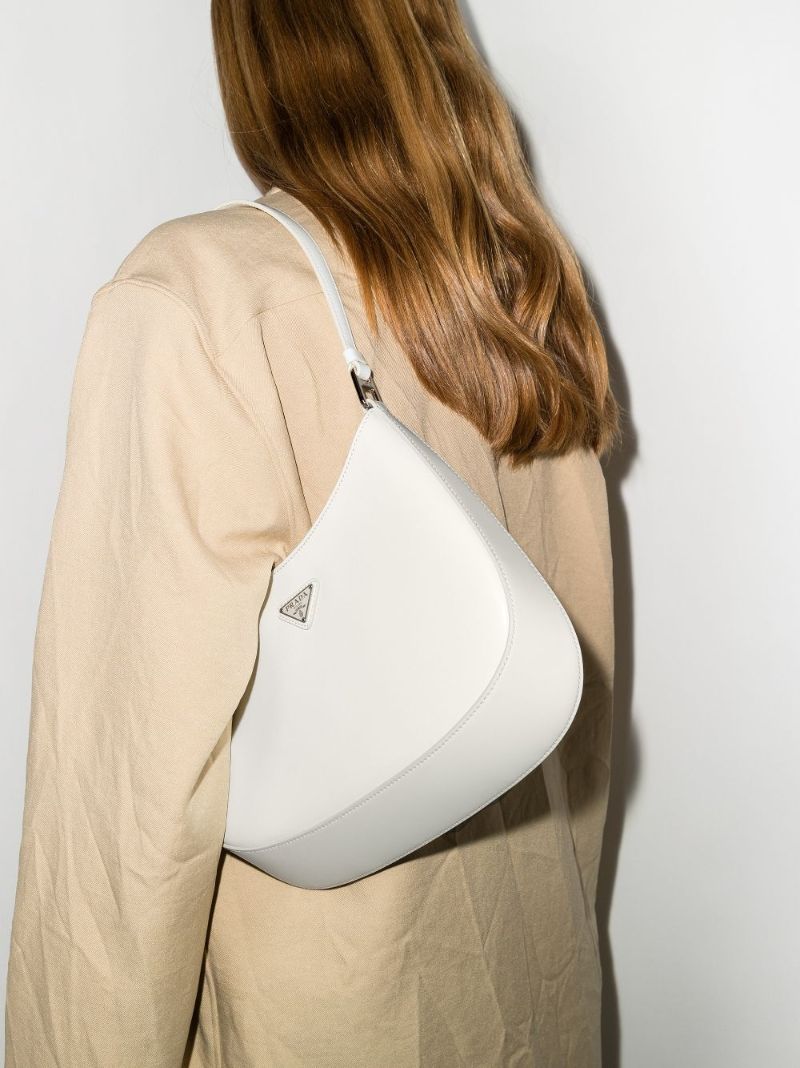 White Cleo Leather Shoulder Bag