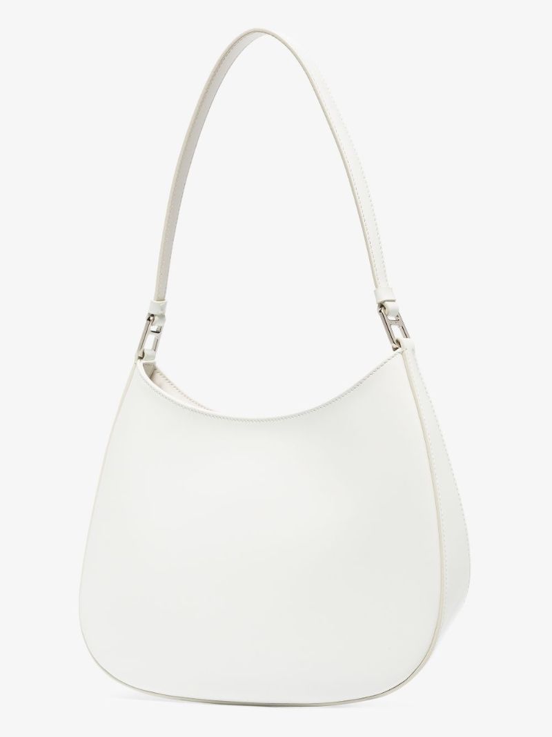 White Cleo Leather Shoulder Bag