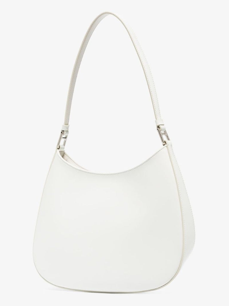 White Cleo Leather Shoulder Bag