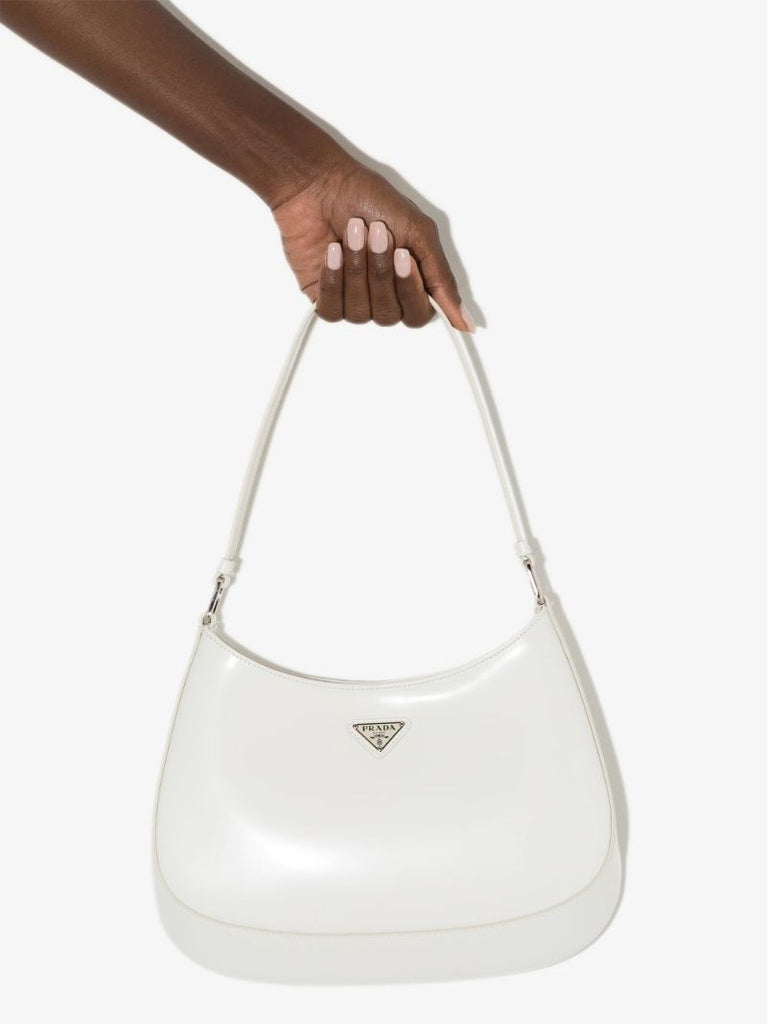 White Cleo Leather Shoulder Bag